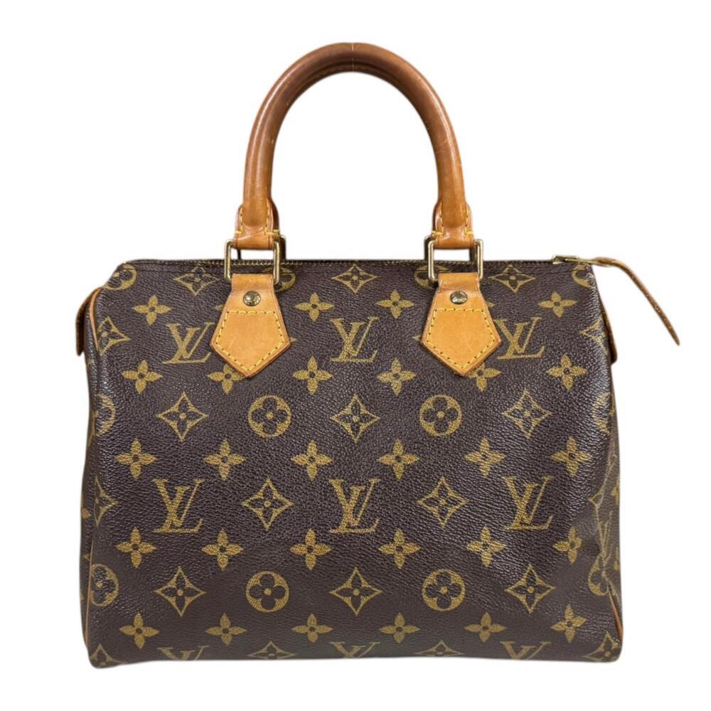 Louis Vuitton Speedy Monogram Top Handle Bag Canvas Brown